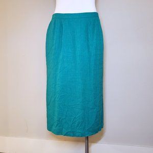 Vintage 70s Gilmor Emerald Green Small Business Casual Academia Pencil Skirt-